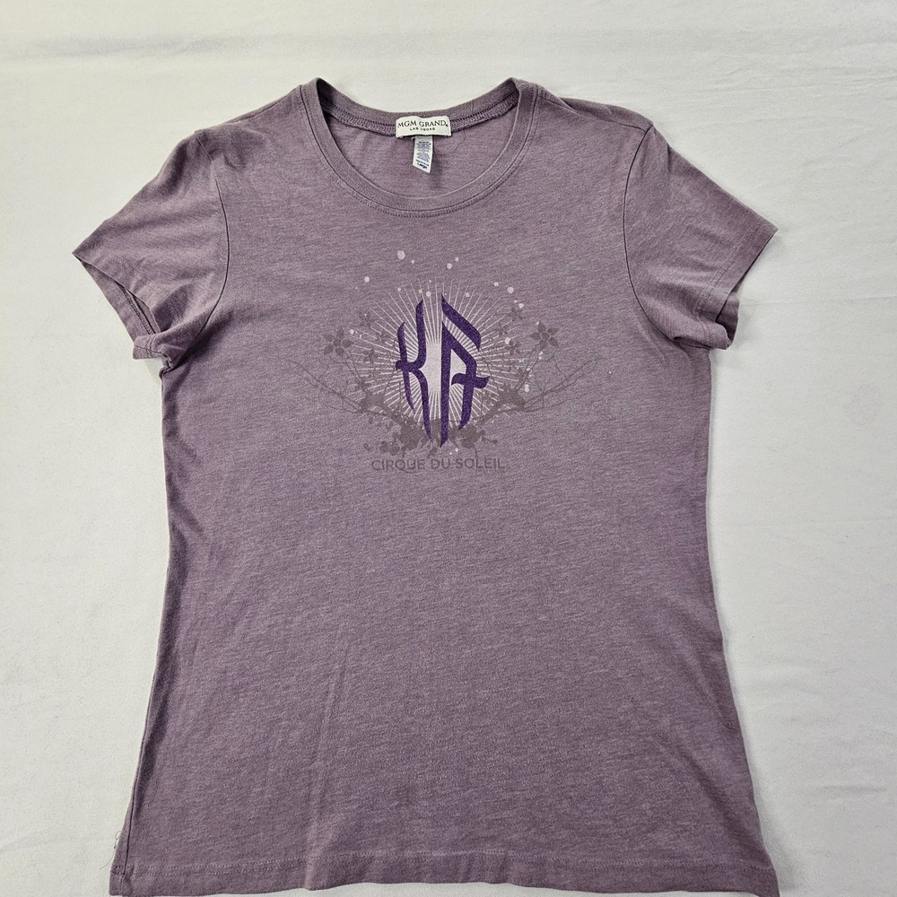 Cirque Du Soleil MGM Grand Purple Short Sleeve Cotton Blend T-Shirt Women's L